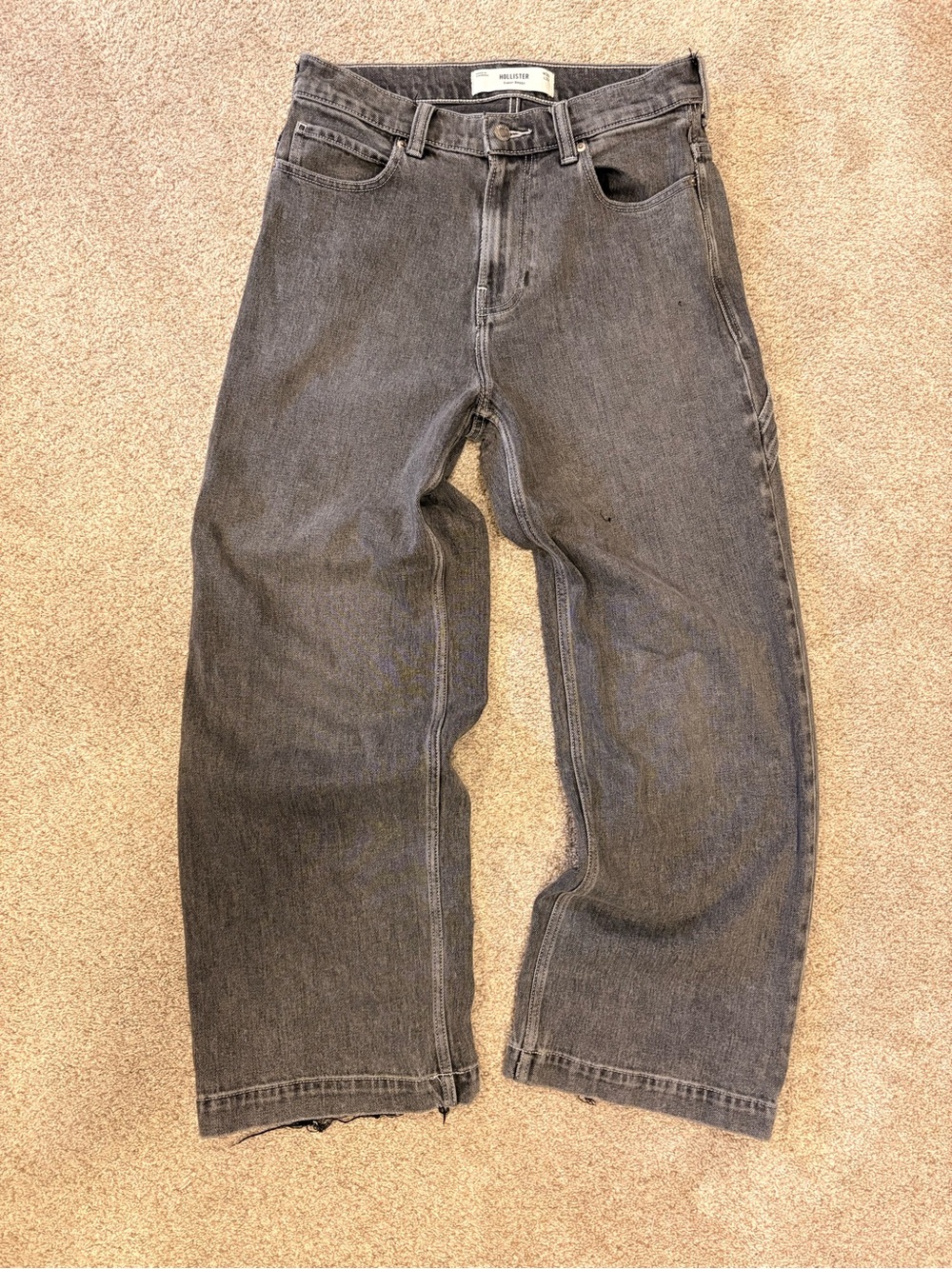 Hollister Men's Baggy Black Jeans Faded